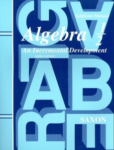 Saxon Algebra 1/2 Solutions Manual Homeschool New 3 Ed.