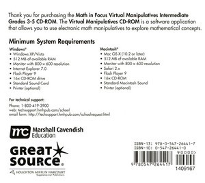 Math In Focus Singapore Approach Intermediate Gr. 3-5 Virtual Manipulatives CD